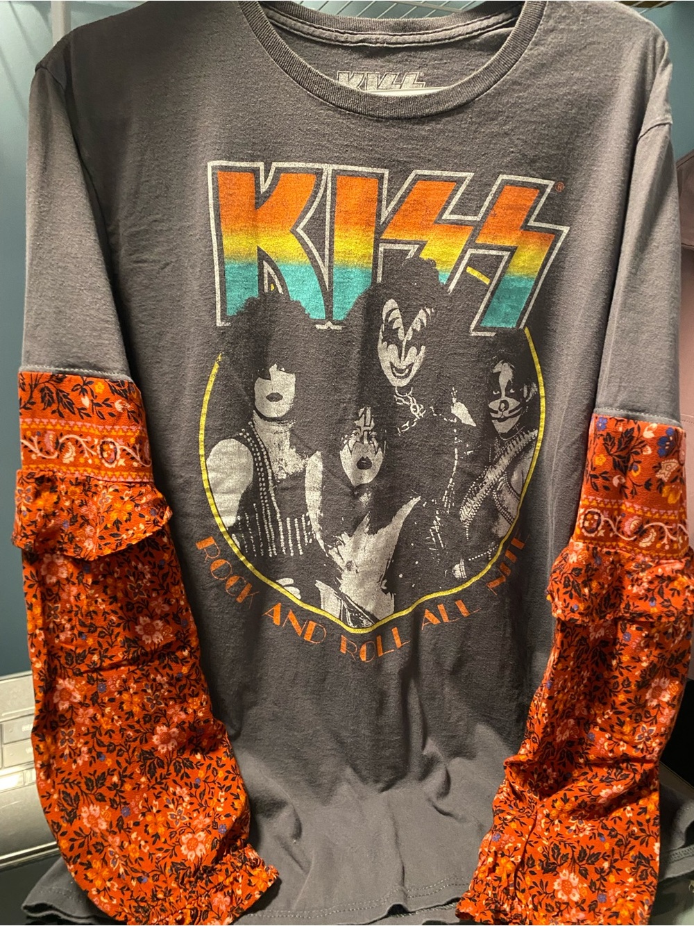 Upcycled Retro Kiss Concert top